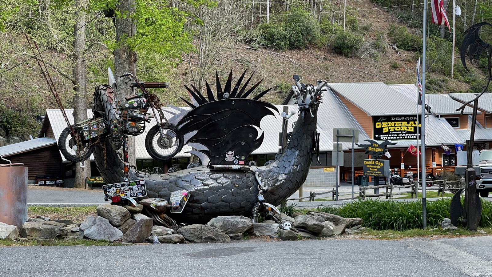 Triple Black BMW R 1250 GSA at Deals Gap